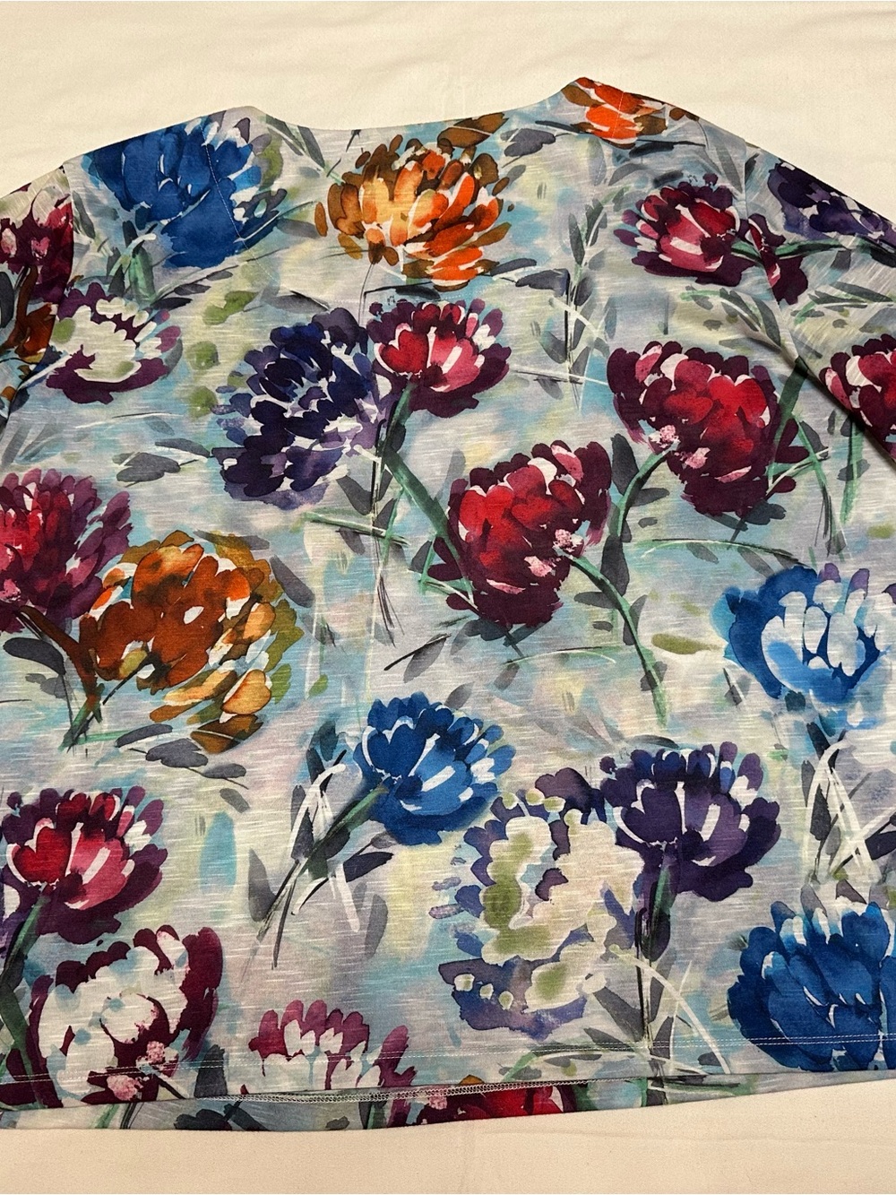 Alfred Dunner Floral Watercolor 3/4 Sleeve Top - Multicolor, 3X - Picture 3 of 6
